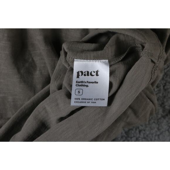 New Pact Organic Womens Small Brown T Shirt Slub Long Sleeve Tee Sample - Picture 4 of 7
